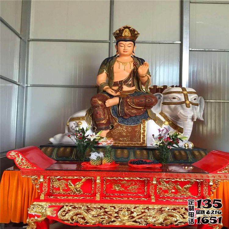 寺廟玻璃鋼彩繪大型人物景觀菩薩文殊普賢雕塑 寺廟玻璃鋼彩繪大型人物景觀菩薩文殊普賢雕塑