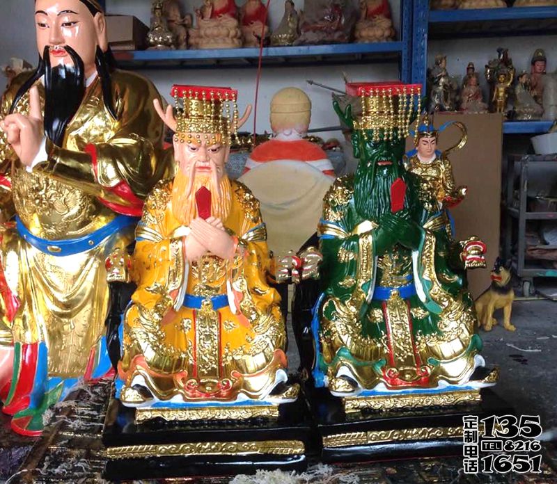 寺廟大型玻璃鋼彩繪土地公雕塑 寺廟大型玻璃鋼彩繪土地公雕塑