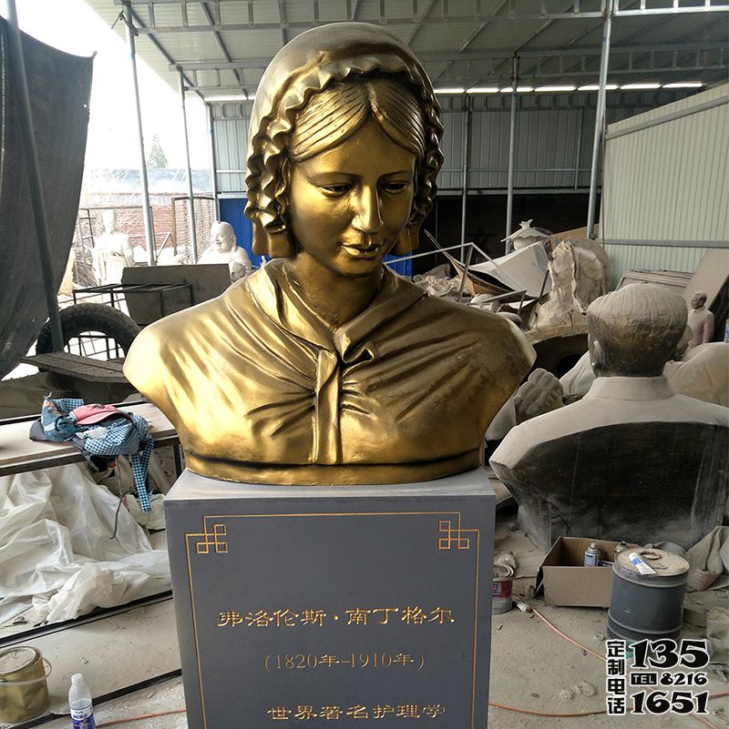 醫(yī)學(xué)院玻璃鋼仿銅胸像著名護理事業(yè)創(chuàng)始人南丁格爾雕塑 醫(yī)學(xué)院玻璃鋼仿銅胸像著名護理事業(yè)創(chuàng)始人南丁格爾雕塑