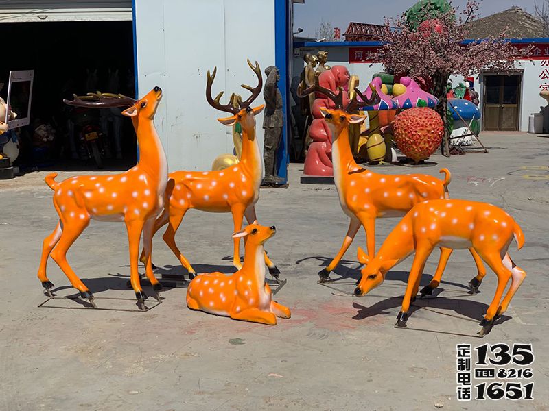 城市街邊仿真動(dòng)物梅花鹿雕塑 城市街邊仿真動(dòng)物梅花鹿雕塑